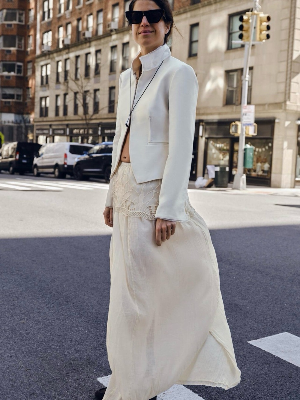 Zara White Structured Blazer